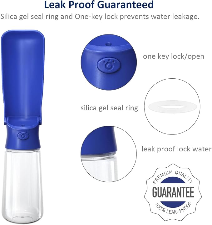 WePet Foldable Portable Dog Water Bottle Puppy Water Dispenser with Drinking Feeder, 19 OZ, High-Temperature Resistant Leak Proof for Pets Outdoor Walking, Hiking, Travel, Food Grade Plastic BPA Free - Image 5