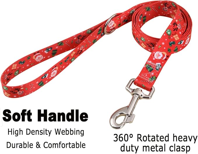 Mihqy Dog Collar and Leash Set, for Small Dogs, Christmas Set,S | with Fashion Patterns, Adjustable for Small Medium Large Dogs, Comfortable for Walks and Outdoor Hikes - Image 4