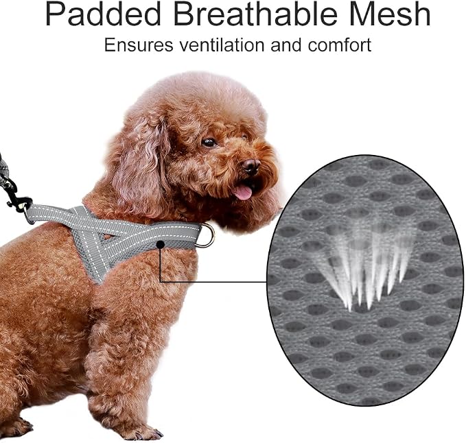 Plutus Pet No Pull Dog Harness for Large Dogs, Breathable Mesh Padded | Adjustable Reflective with Handle, Escape Proof, Quick Fit Pet Vest, Front Clip, for Training and Walking, Gray, XL - Image 3
