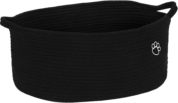 Optish 40L Extra Larg Dog Toy Basket, Woven Storage Baskets with Handles | 20" x 14" x 9" XL Toy Storage Box and Bin with Handles for Living Room, Bedroom Organization, Foldable, Durable, Home Decor by Optish