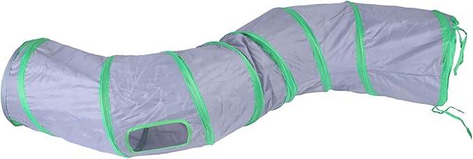 iCAGY Cat Tunnel Toys for Indoor Cats Kittens Rabbits, Pet Toy Play Tunnels | Interactive Crinkle Pop Up Tunnel Toys, Relieve Cat Boredom, Gray 47" Shape S by iCAGY