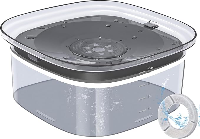 UPSKY 4L Dog Water Bowl No Spill Large Capacity Slow Drinking Water Feeder | Splash Proof, Prevent Pet Prevents Choking, Anti-Slip, Visible Water Level, Suitable for Vehicle Carried Travel and Car Trips by UPSKY