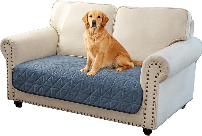 Ameritex Sofa Cover Waterproof for Seats Couch Cover for Dogs Pet Couch Cover Velvet for Chair Loveseat Sofa Machine Washable (Blue, 30x60 Inch) - Image 5