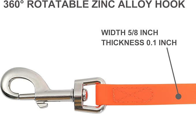 Waterproof Long Leash Durable Dog Recall Training Lead Great for Outdoor Hiking, Training, Yard, Beach and Swimming (Orange, 50ft) - Image 5