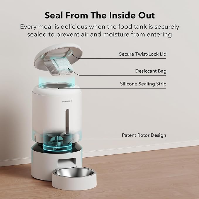 PETLIBRO Automatic Cat Feeder, 5G WiFi Automatic Dog Feeder with Freshness Preservation, 5L Timed Cat Feeders with Low Food Sensor, Up to 10 Meals Per Day, Granary Pet Feeder for Cats/Dogs - Image 4