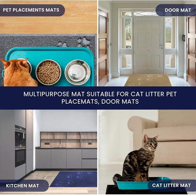 Andalus Jumbo Cat Litter Mat, Pack of 1 - Waterproof, Non-Slip & Easy to Clean Cat Litter Box Mat for Extra Efficient Pet Litter-Trapping, Blue (47” X 35”) - Image 7