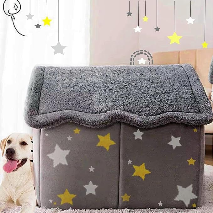 BXEBUI Dog House Indoor Memory Sponge, Foldable Dog House Kennel Bed Mat with Cushion for Small Medium Large Dogs Cats, Winter Warm Cat Nest Puppy Cave Sofa Pet Products (XL) - Image 6