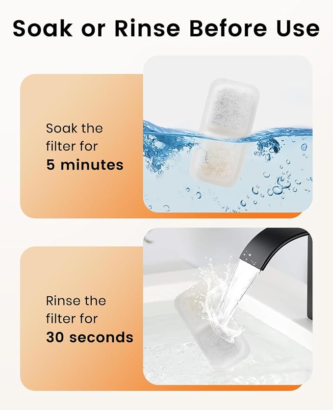 oneisall Cat Water Fountain Filters Replacement, 4 Pack for 67oz/2L Stainless Steel Fountain, Easy to Install and Clean - Image 2