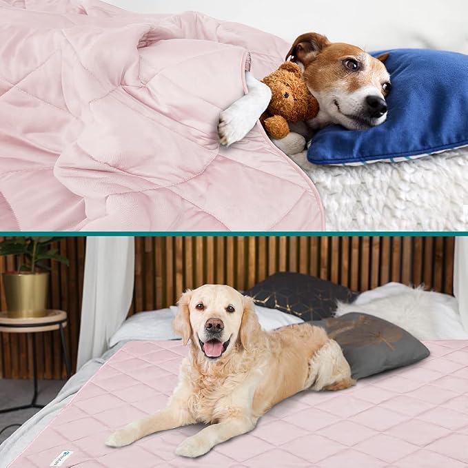 PetAmi Premium Cooling Dog Blanket | Lightweight Fluffy Pet Throw Blanket Bed Cover for Dogs, Cat, Puppies | Pet Blanket Furniture Protector Couch Sofa | Reversible Fuzzy Cozy | 24x32, Pink - Image 4