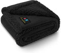 Waterproof Pet Blanket, Liquid Pee Proof Dog Blanket for Sofa Bed Couch, Reversible Sherpa Fleece Furniture Protector Cover for Small Medium Large Dogs Cats, Black Medium（57" x 40"） | waterproof pet blanket sherpa fleece reversible couch cover bed prot... by luciphia