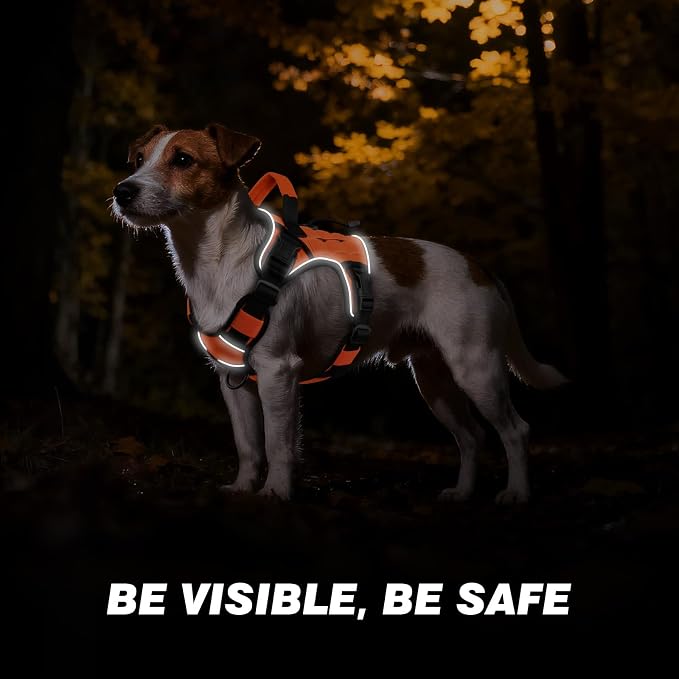 WINGOIN Orange Tactical Dog Harness for Medium Dogs,No Pull Dog Harness | Heavy Duty with Handle,Adjustable Reflective,Military K9 Pet Vest,for Pitbull Female Male,for Walking Training Hiking Hunting - Image 3