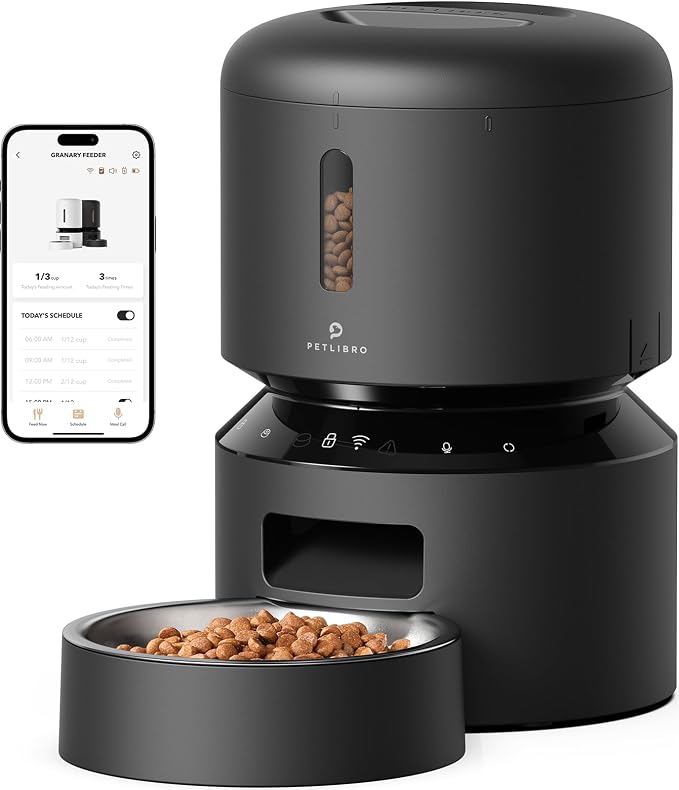 PETLIBRO Automatic Cat Feeder, 5G WiFi Pet Feeder with Freshness Preservation, Timed Cat Feeders for Dry Food, Up to 48 Portions 10 Meals Per Day, Granary Pet Feeder for Cat/Dog by Unknown
