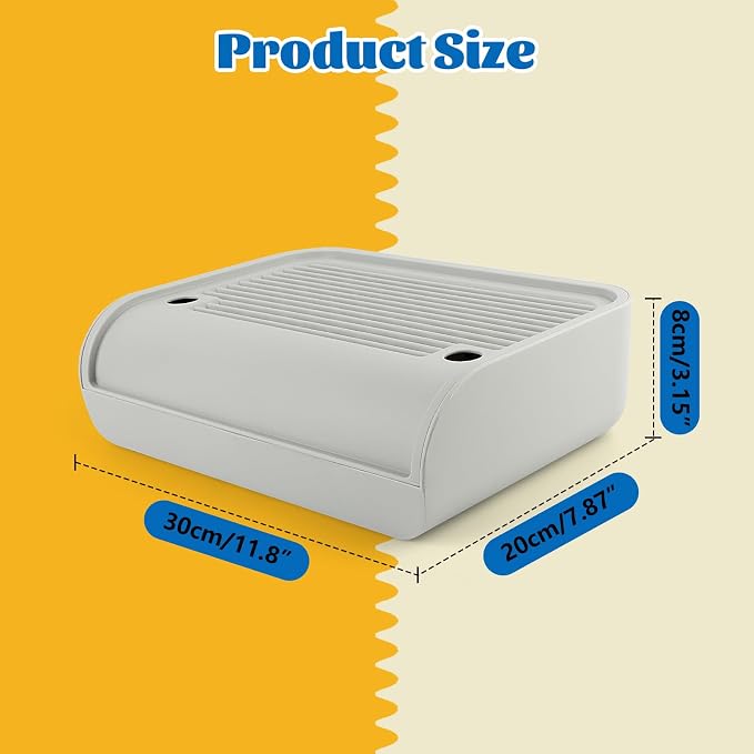 Litter Box Step, Cat Step Ramp Catcher with Filter Function, Grey | Litter Box Ramp for Kittens & Old Cats, Washable, Anti-Tracking, Non-Slip Litter Catcher, Easy to Clean - Image 2