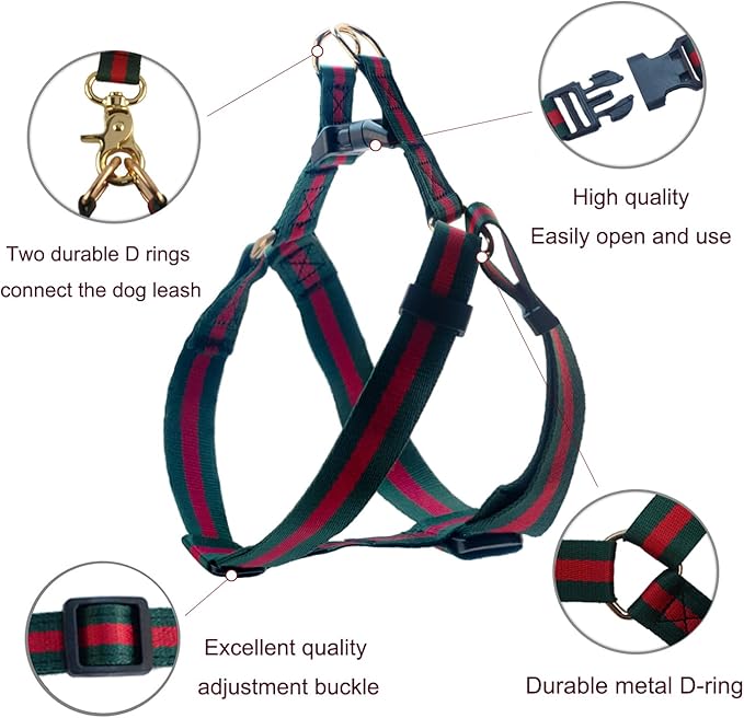 Premium Stylish Dog Collar Harness & Leash Set, Soft Comfort Adjustable Chest Pet Harness, Luxury Gift for Medium Dogs - Image 2