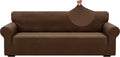 ZNSAYOTX 1 Piece Jacquard Couch Covers for 3 Cushion Couch High Stretch Sofa Cover for Pets Dogs Anti Slip Extra Large Sofa Slipcovers Furniture Protector (X-Large, New Pattern Coffee) by ZNSAYOTX