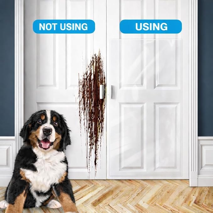 FTSTC Door Protector from Dog Scratching, [Thicken] 6 Pack Clear Training Self Adhesive Tape for Dogs,Cat Scratch Door Frame Protector,Anti Dog Scratch Door Guard (6Roll Total 240'') - Image 2