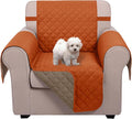 U-NICE HOME Reversible Recliner Chair Covers, Orange/Taupe | 23''Armchair Cover for dogs Washable, Pet Friendly, Elastic Straps, Water Repellent, Diamond Quilted by U-NICEHOME