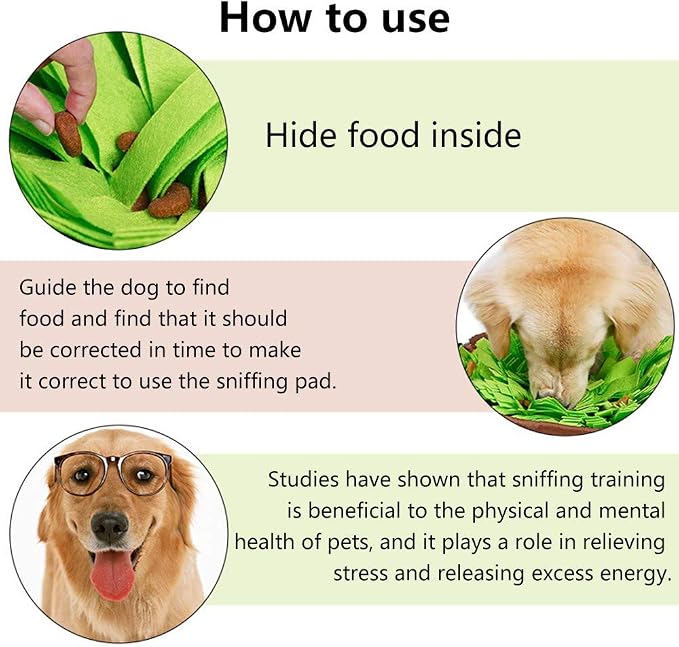 AWOOF Pet Snuffle Mat for Dogs, Interactive Feed Game for Boredom, Encourages Natural Foraging Skills for Cats Dogs Bowl Travel Use, Dog Treat Dispenser Indoor Outdoor Stress Relief - Image 2