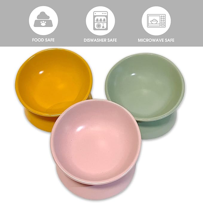 Ceramic Raised Cat Bowl, Cat Food Bowls Elevated Tilted, Ceramic Pet Bowl Whisker Friendly, Anti Vomit & Reduce Neck Burden for Food and Water (Cream-White) - Image 7