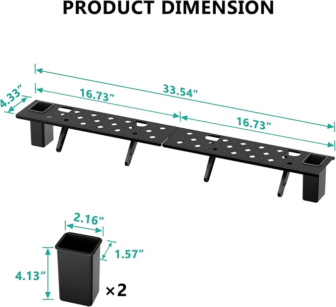 WALI Soundbar Mount, No Drilling TV Top Shelf with 2 Storage Boxes, Floating Monitor Shelves for Router, Cable Box, Game Console Storage, TV Remote Holder, Up to 5.5Lbs, 17.3"x4.3"(TSH004-2B), Black - Image 2