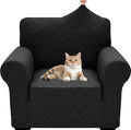 YEMYHOM Couch Cover Latest Jacquard Design High Stretch Sofa Chair Covers for Living Room, Pet Dog Cat Proof Armchair Slipcover Non Slip Magic Elastic Furniture Protector (Small, Leaf Patten Black) by YEMYHOM