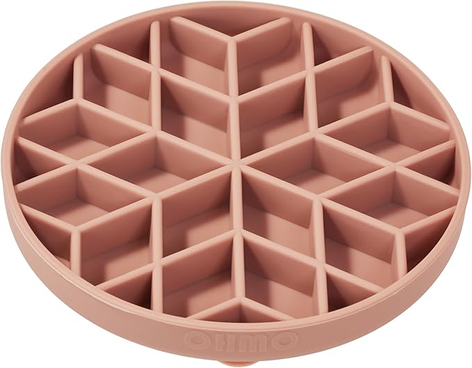 OHMO Slow Feeder Dog Bowl, 5.9" Lick Mat for Dogs, Diamond, Coral | Cat Slow Feeder Bowl, Anti Choking, Enrichment Toys, Easy Clean BPA-Free Silicone Feeding Bowl, Boredom and Anxiety Reducer by OHMO
