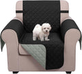 U-NICE HOME Reversible Recliner Chair Covers, Black/Grey | 23''Armchair Cover for dogs Washable, Pet Friendly, Elastic Straps, Water Repellent, Diamond Quilted by U-NICEHOME