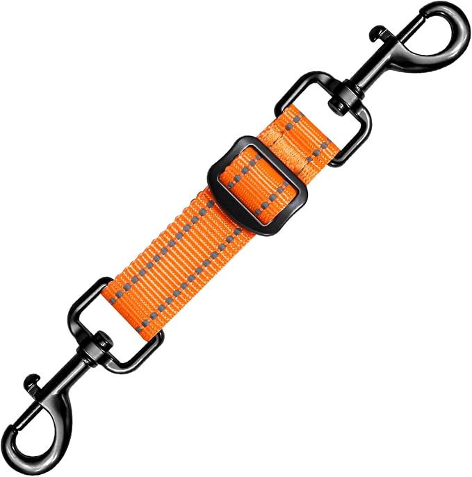 Dog Collar Safety Clip, Reflective Double-Ended Backup Connector for Harness to Collar, Adjustable Safety Clip for Prong, Pinch Collars, Prevents Escapes & Accidental Disconnection by Unknown