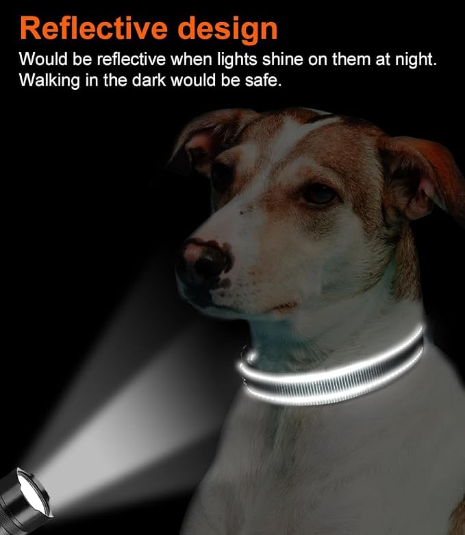 Joytale Reflective Dog Collar, Adjustable Neoprene Padded, Gray L | Breathable Nylon for Large Dogs, No Chafing on Walks and Outdoor Hikes, Tear-Resistant Webbing, Metal D-Ring, Night Safety - Image 5