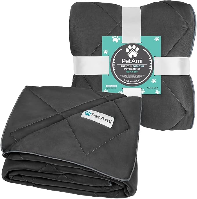 PetAmi Premium Cooling Dog Blanket | Lightweight Fluffy Pet Throw Blanket Bed Cover for Dogs, Cat, Puppies | Pet Blanket Furniture Protector Couch Sofa | Reversible Fuzzy Cozy | 60x80, Grey - Image 6