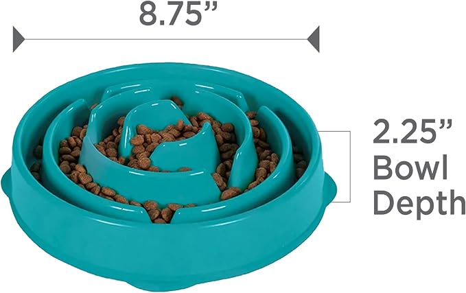 Outward Hound Fun Feeder Slo Bowl – Medium 2‑Cup Capacity, Slow Feeding, Small to Medium Dogs & Cats, Non-Slip, Turquoise, Drop Pattern | Slows Fast Eaters, Can Aid Digestion, Holds 2 Cups Dry or Wet Food, Non-Slip, Easy Clean, No BPA, Small to Medium ... - Image 7