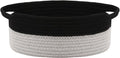 JMvicyroam Small Woven Basket, Empty Gift Basket, Black&Grey/1 Pack | Small Gift Basket, Cotton Rope, 12 x 8 x 78 in, Handles, Includes Ribbon and Bag, Birthday Gift Basket by JMvicyroam