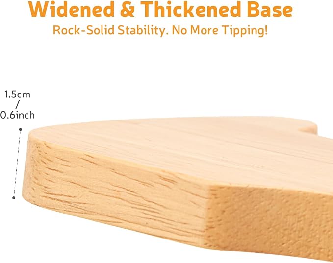 Elevated Cat Bowl Stand 6.1" Diameter 3.5" High with Non-Slip Pads | Natural Rubberwood, Universal Fit, Detachable, Raised, Anti Vomiting, Ergonomic, Wooden Pet Feeder Holder, Home Decor - Image 3