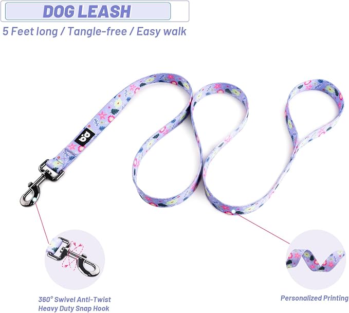 Dog Harness Leash Set Adjustable Heavy Duty No Pull Halter Harnesses for Small Medium Large Breed Dogs Back Clip Anti-Twist Perfect for Walking - Image 4