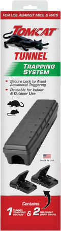 Tomcat Tunnel Trapping System | Rat & Mice Traps - 1 Tunnel Station and 2 Reusable Snap Traps by Tomcat