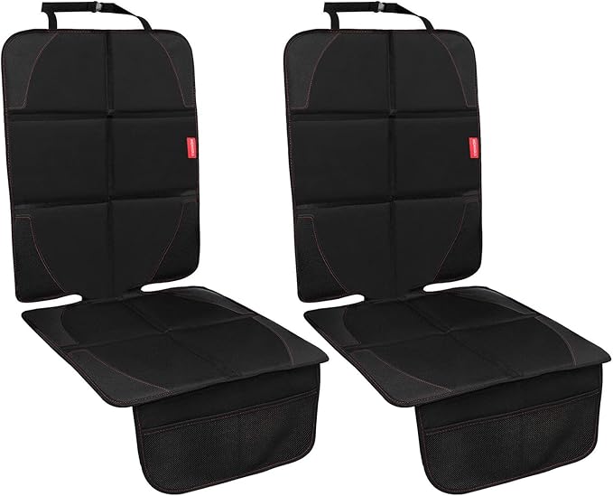 MORROLS Car Seat Protector, 2 Pack Carseat Protector with Thick Padding, Baby/Pets for Child Car Seat-Mesh Pockets-Waterproof-Universal Size(Black) by MORROLS