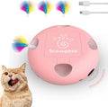 Interactive Cat Toy, Pink | Electric for Moving Concealed Feathers, Smart Sensor 7 Holes Whack a Mole Feather Toy, USB Charge Automatic by Scsuupoeecattoys