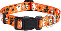 Mihqy Halloween Dog Collar, Ghost Pattern, for Large Dogs, Halloween,L | Neck Fit 14.9"-24.8", Pumpkin Bat Ghost Pattern, 4 Sizes for Small Medium Large Dog, Comfortable for Walks and Outdoor Hikes by Mihqy