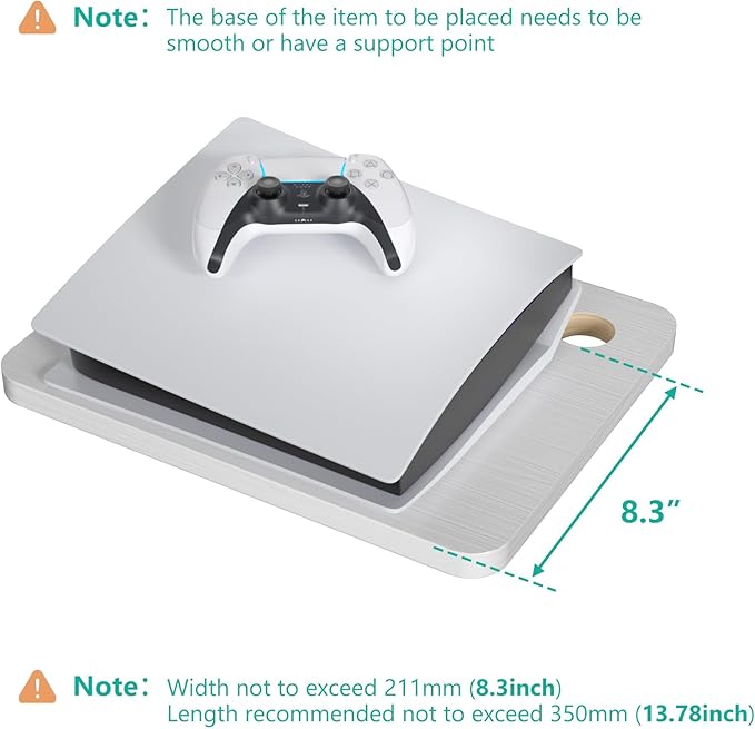 WALI Floating TV Shelf, 2 Tier Projector Shelf for DVD Players, Routers, Game Consoles, Cable Boxes, Living Room Decor Accessories, Wall Mount Shelves Holds Up to 22lbs (CS202NW), 2-Shelf, White - Image 2