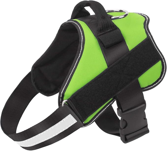 Dog Harness, No-Pull Reflective Dog Vest, Breathable Adjustable Pet Harness with Handle for Outdoor Walking - No More Pulling, Tugging or Choking (Green, S) by Bolux