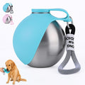 2 in 1 Portable Tumbler for Dogs,Portable Dog Water Ball,10Oz Stainless Steel Dog Water Bottle with Silicone Foldable Bowl, Leak-Proof 2 in 1 Portable Small Dog Water Bottle for Walking by BLOWADM