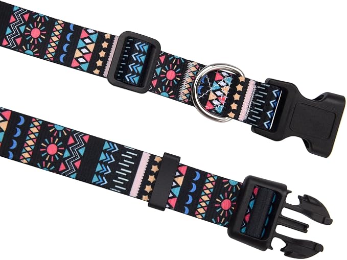 Mihqy Dog Collar for Small Dogs, Fashion Design, Black Bohemia,S | Neck Fit 9.8"-15.7", Multiple Patterns，4 Sizes for Small Medium Large Dogs, Comfortable for Walks and Outdoor Hikes - Image 5