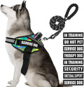 Service Dog Vest Harness and Leash Set, Animire in Training Dog Harness with 10 Dog Patches, Reflective Dog Leash with Soft Handle for Small, Medium, Large, and Extra-Large Dogs (Multi-Colored,XL) by Animire