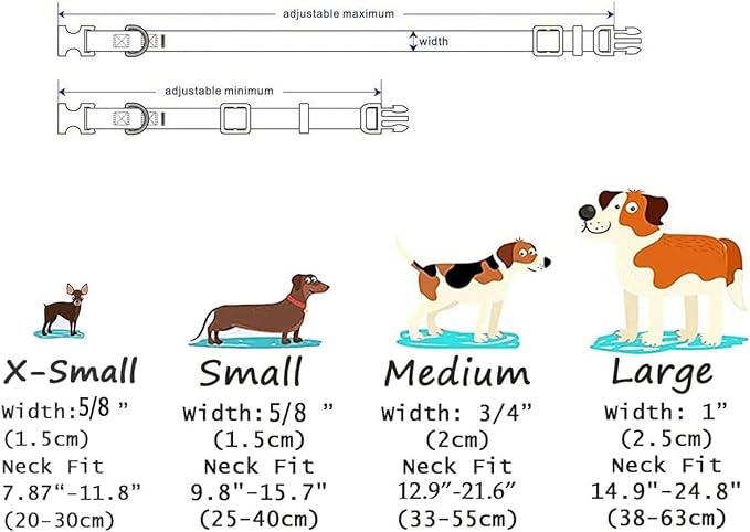 Mihqy Dog Collar for Small Dogs Puppy Cats,Fashion Design, Pink Bohemia,XS | Neck Fit 7.9"-11.8", Multiple Patterns，4 Sizes for Small Medium Large Dogs, Comfortable for Walks and Outdoor Hikes - Image 3