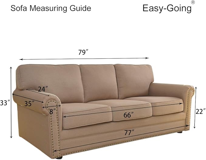 Easy-Going Reversible Couch Cover, 3 Cushion Sofa, Large, Wine/Beige | Machine Washable Slipcover For Dogs, Water Resistant Furniture Mat For Living Room, Non-Slip Sofa Cover, Pet Friendly - Image 7