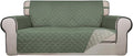PureFit Reversible Quilted Couch Covers for Dogs Loveseat Sofa Cover 54" | Greyish Green/Beige, Water Resistant Couch Protector, Washable Pet Couch Cover with Non Slip and Elastic Straps For Kids by PureFit