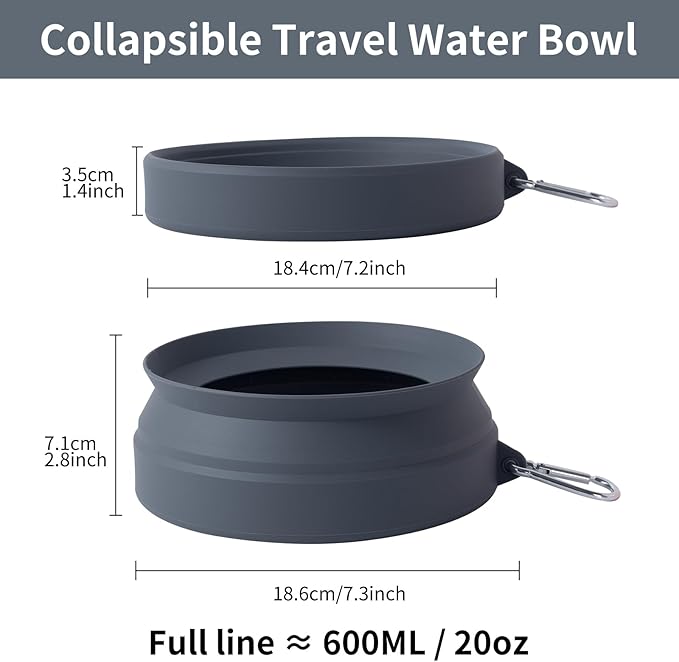 SLSON Spill Proof Dog Water Bowl for Cars,Collapsible No Splash Dog Travel Bowls Integrated Molding Portable Pet Bowl for Road Trip Truck,RV,SUV,Boat Accessories (Dark Grey) - Image 5