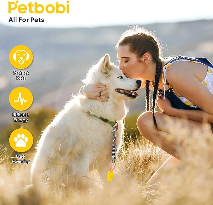 Petbobi Dog Tie Out Cable and Stake, 30ft Heavy Duty Dog Leads for Yard | 4in Shock Spring, 16in Spiral Ground Anchor, 360° No-Tangle Swivel, Chew-Proof Rustproof Wire, Up to 120 lbs, Outdoor Camping - Image 6