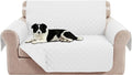 Reversible Loveseat Couch Sofa Covers, 2-Seater, White/White | Loveseat Covers for Dogs Water Repellent, Friendly Furniture Protector with Elastic Straps for Living Room by LuxshareHome