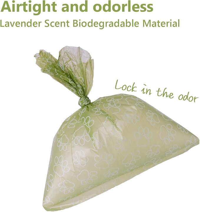 Poop Bags Rolls 256 Count - 9x13 Inches Green Thickened Leakproof Lavender scent Poo Bags for Dogs, Eco-Friendly Pet Waste Bags for Walking,Travel,Home - Image 4